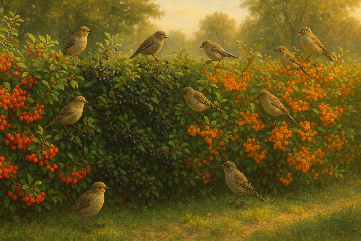Arbustos con frutos para aves silvestres en tu jardín