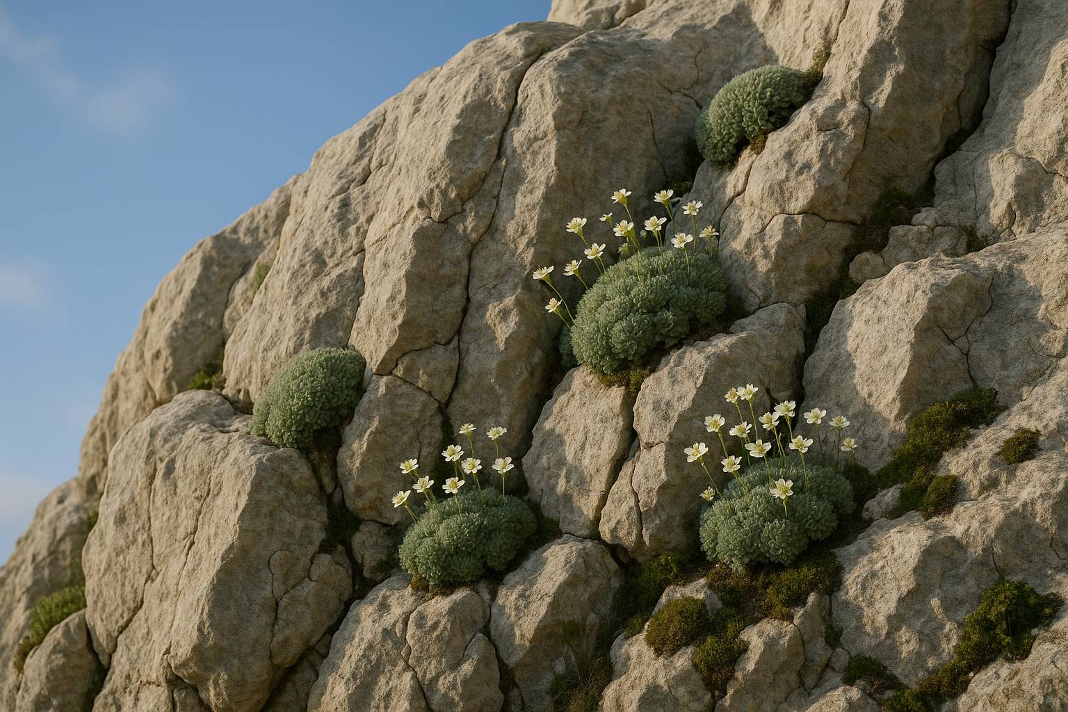 Plantas que crecen entre rocas calizas: especies, adaptaciones y distribución